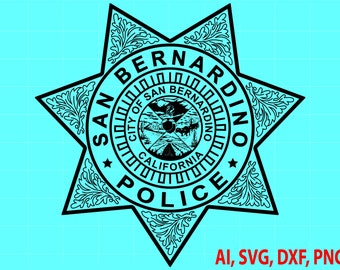 Logotipo vectorial de la placa de policía de San Bernardino (digital)