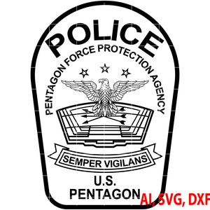 Pentagon Police Badge, Logo, Seal, Custom, Ai, Vector, SVG, DXF, PNG, Digital