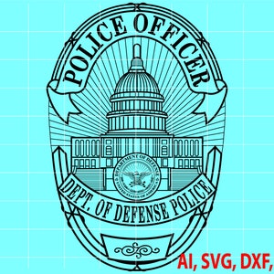 Defense Police Officer Badge, Logo, Seal, Custom, Ai, Vector, SVG, DXF, PNG, Digital
