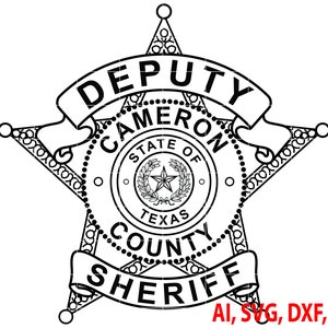 Cameron County Sheriff Badge, Logo, Seal, Custom, Ai, Vector, SVG, DXF, PNG, Digital