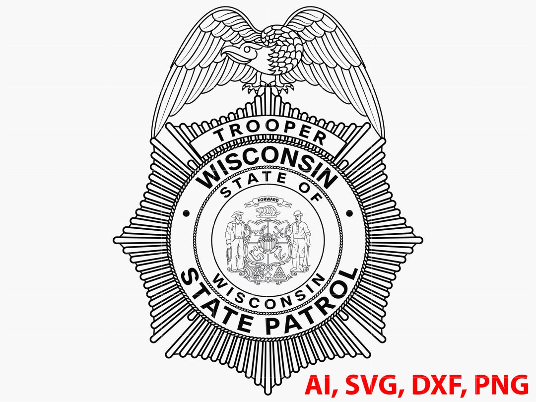 世界的に State Wisconsin Patrol Ai Custom, Seal, Logo, Badge, Trooper アイケア