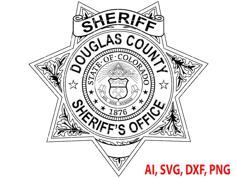 Douglas County Sheriff Badge Logo Seal Custom Ai Vector Etsy