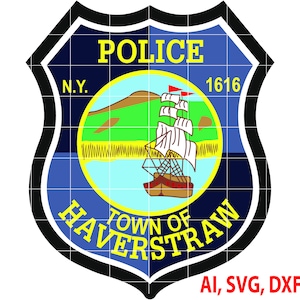 Police Logo, Town of Haverstraw Police Badge, Logo, Seal, Custom, Ai, Vector, SVG, DXF, PNG, Digital