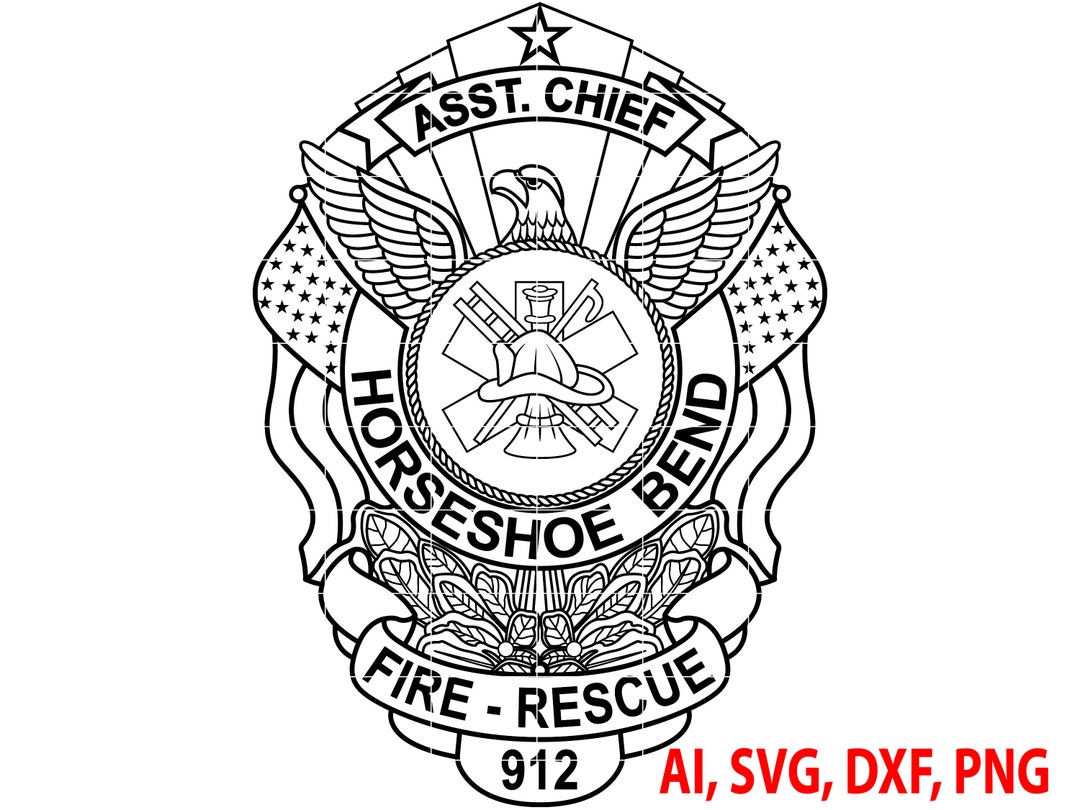Horseshoe Bend Fire Rescue Badge, Logo, Seal, Custom, Ai, Vector, SVG