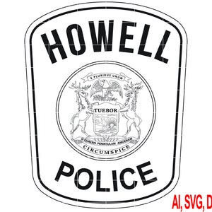 Howell Police Badge vector file for Laser Engraving, Woodworking, CNC Router, vinyl, plasma, Xcarve, Vcarve, Cricut, Ezecad etc