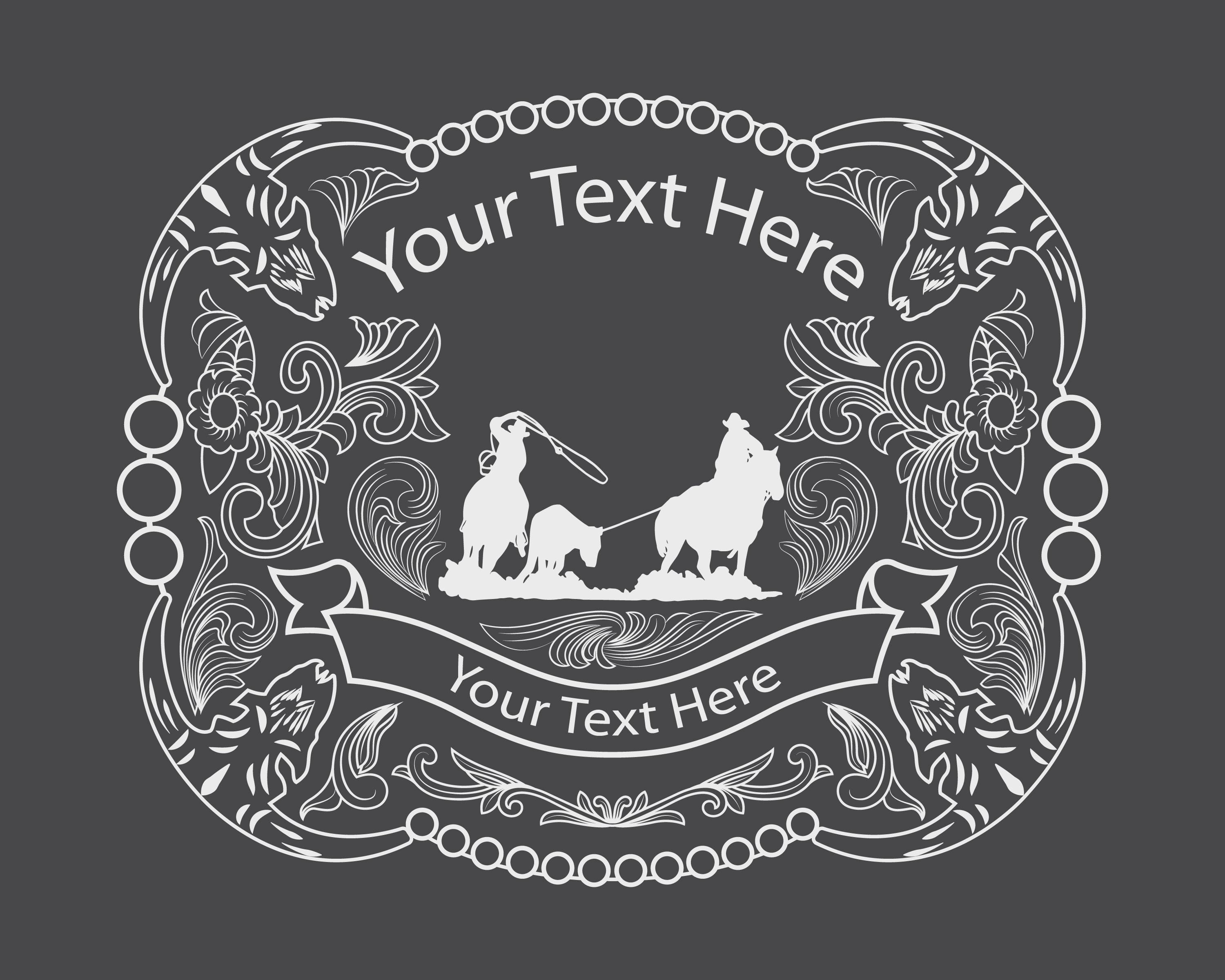 Custom Rodeo Belt Buckle SVG, Personalized Trophy Buckle DXF - Etsy