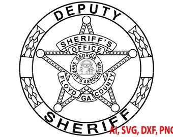 Floyd County Georgia Sheriff Badge Vector Logo (Digital)