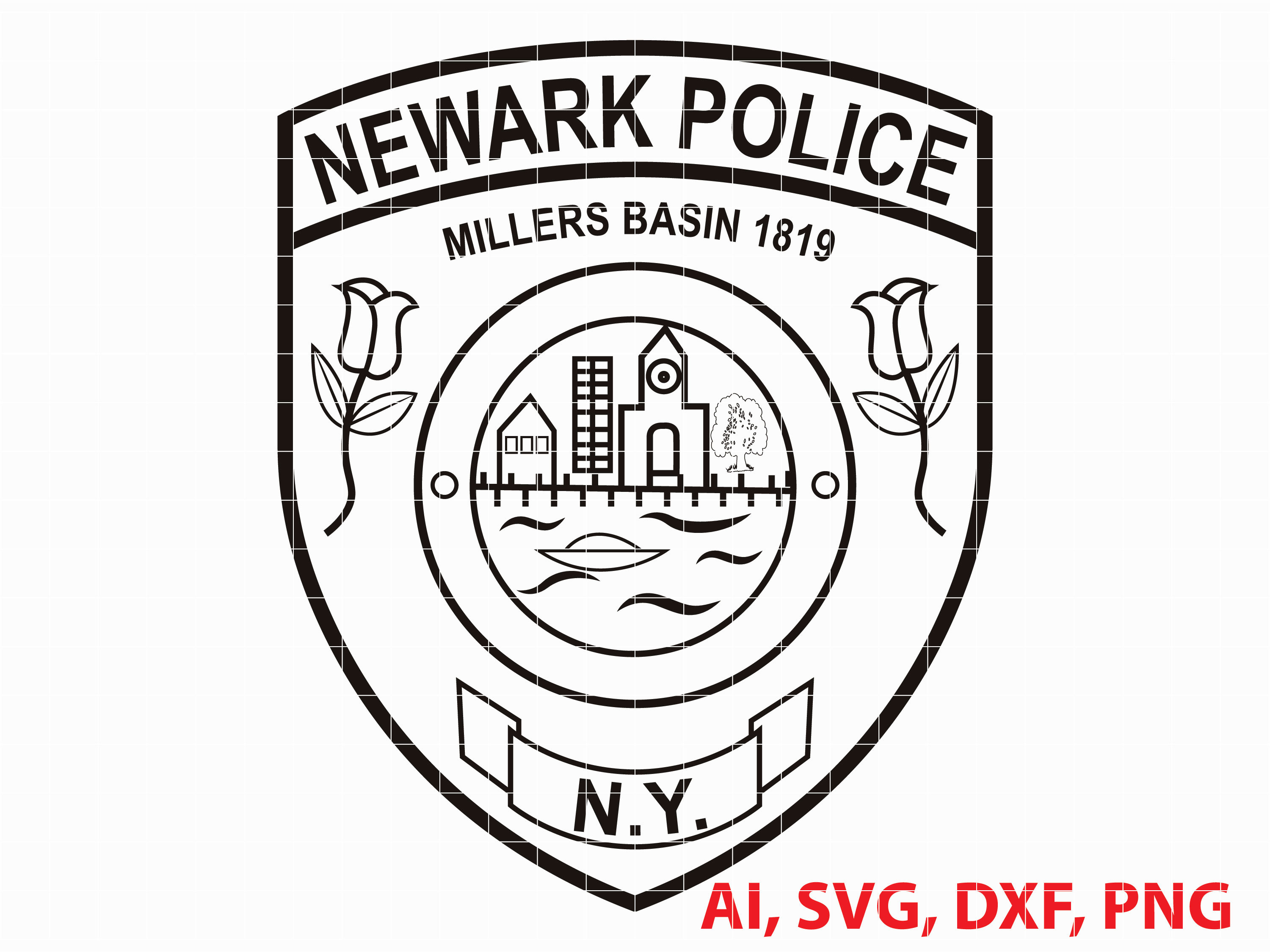 Newark Police Logo, Seal, Badge, Custom, Ai, Vector, SVG, DXF, PNG, - Etsy