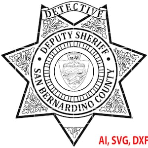 San Bernardino Sheriff Detective Badge Vector Logo (Digital)