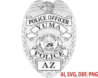 Vector de insignia de oficial de policía de Yuma, logotipo personalizado (digital)