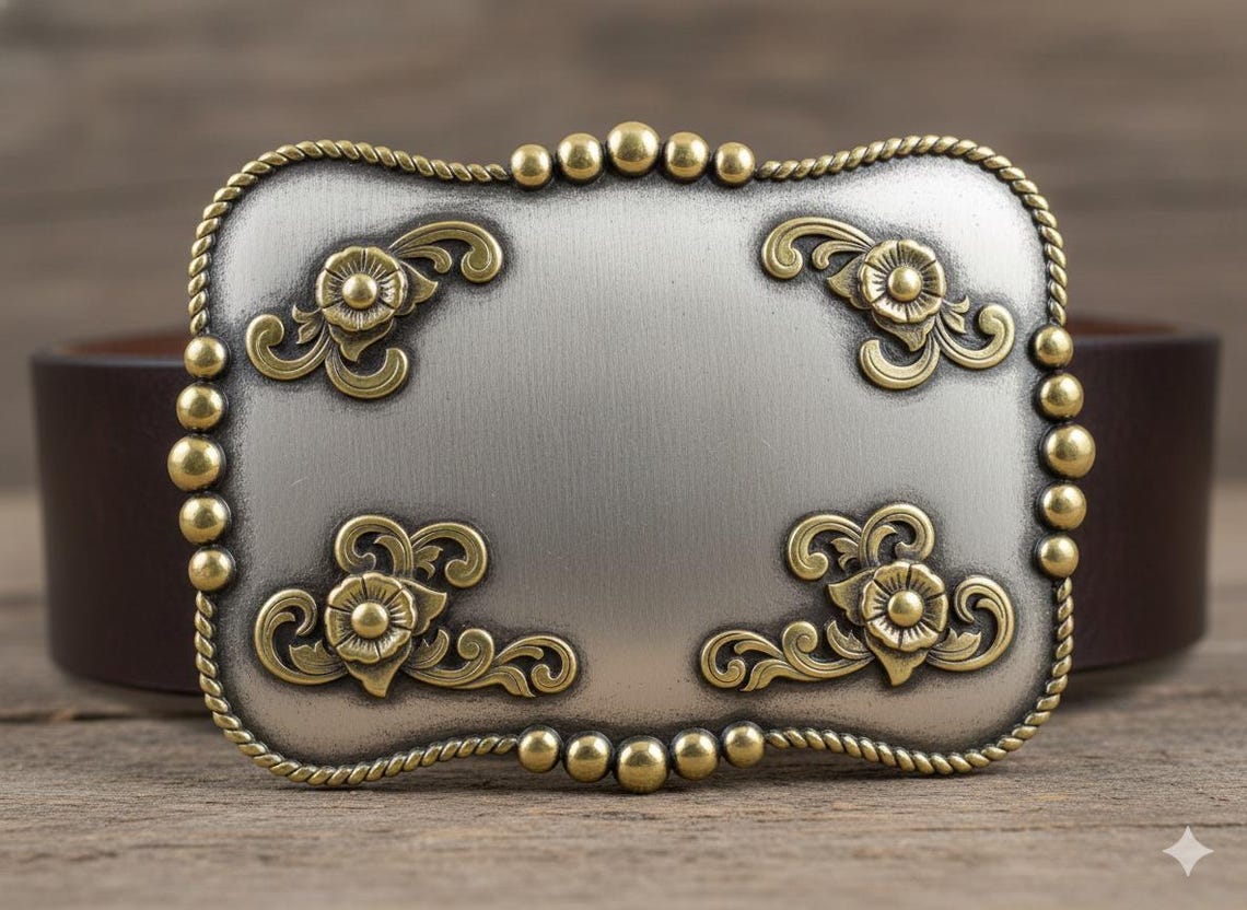 Western Scrollwork Frame Vector – Belt Buckle Engraving File (svg, Dxf ...