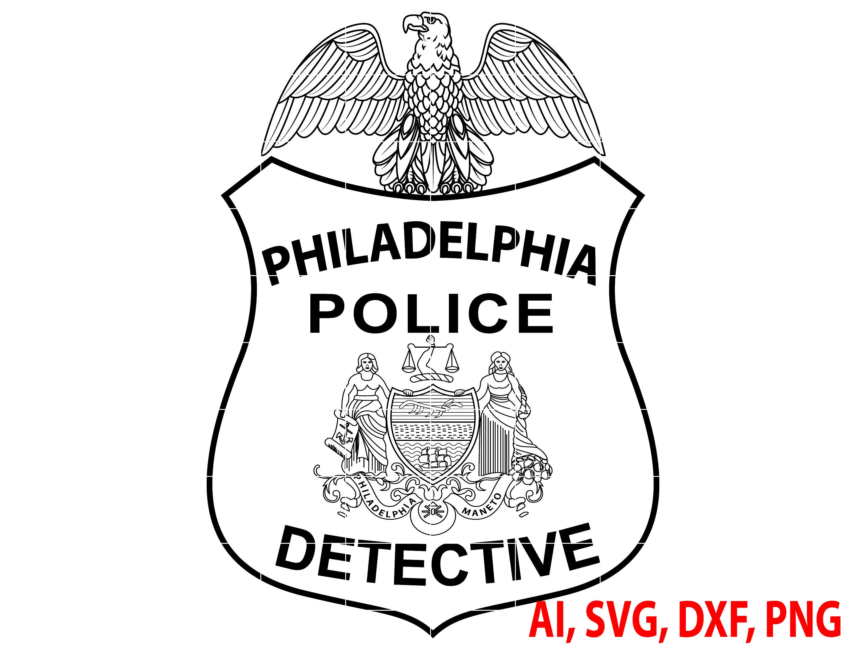 Philadelphia Detective Police Badge SVG Vector (digital) - Etsy