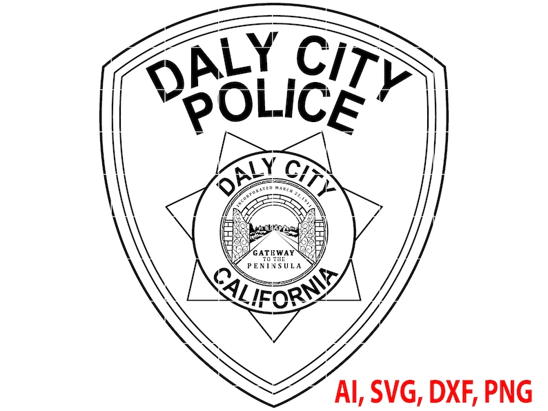 Daly City Police Badge Vector File for CNC Router Vinyl Etsy