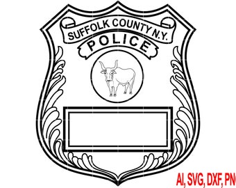 New York Suffolk County Police Badge, Logo, Seal, Custom, Ai, Vector, SVG, DXF, PNG,