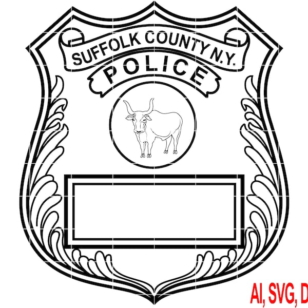 New York Suffolk County Police Badge, Logo, Seal, Custom, Ai, Vector, SVG, DXF, PNG,