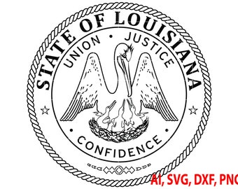 Seal of Louisiana Badge, Logo, Seal, Custom, Ai, Vector, SVG, DXF, PNG, Digital