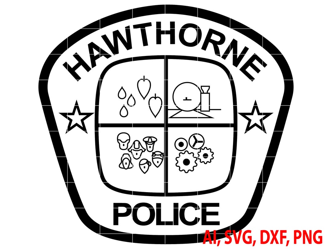 Hawthorne Police Badge, Logo, Seal, Custom, Ai, Vector, SVG, DXF, PNG