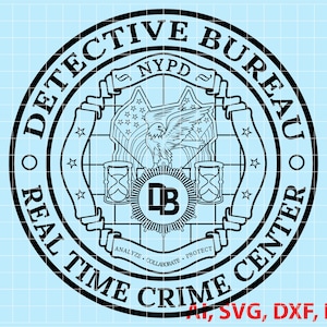 New York Detective Bureau Police Logo, Seal, Badge, Custom, Ai, Vector, SVG, DXF, PNG,