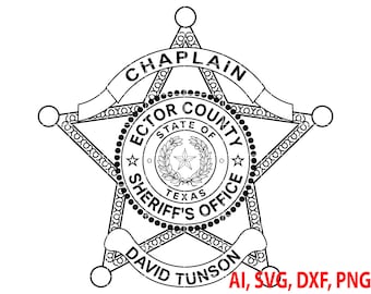 Ector County Sheriff Badge SVG Vector (Digital Download)