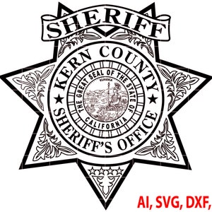 Kern County Sheriff Badge, Logo, Seal, Custom, Ai, Vector, SVG, DXF, PNG, Digital