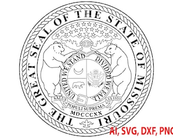 Seal, The Great Seal of the State of Missouri Badge, Logo, Seal, Custom, Ai, Vector, SVG, DXF, PNG, Digital