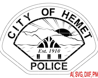 City of Hemet Police Logo Custom, Ai, Vector, SVG, DXF, PNG, Digital Files