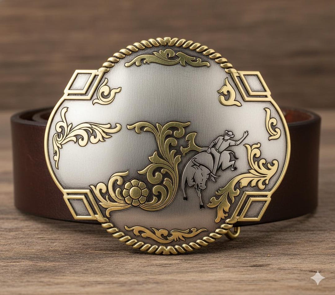 Bull Rider Belt Buckle Vector – Western Rodeo Engraving Design (svg ...