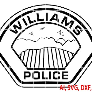 Williams Police Badge, Logo, Seal, Custom, Ai, Vector, SVG, DXF, PNG, Digital