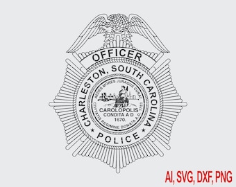 Archivo digital SVG de la insignia de policía de Charleston, Carolina del Sur