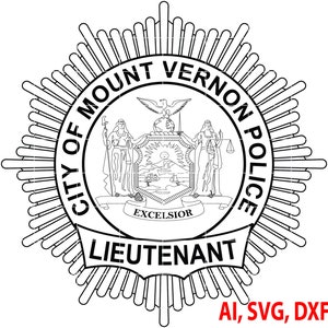 Mount Vernon Police Lieutenant Badge - Vector Logo (Digital)