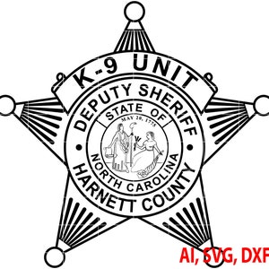 Deputy Sheriff Harnett County Badge Vector Logo (Digital)