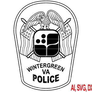 Wintergreen Police Badge vector files for CNC Router,Vinyl,Plasma,Xcarve,Vcarve,Cricut,Ezecad,Fiberlaser machines etc.