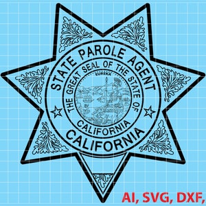 State of California Parole Agent Logo, Seal, Badge, Custom, Ai, Vector, SVG, DXF, PNG,