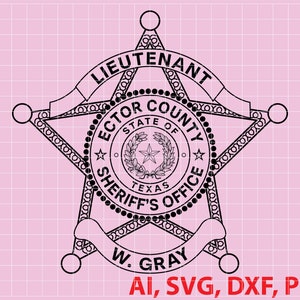 Ector County Sheriff Badge Vector: Texas Law Enforcement Logo (Digital)