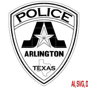 Texas Arlington Police Badge Vector Art
