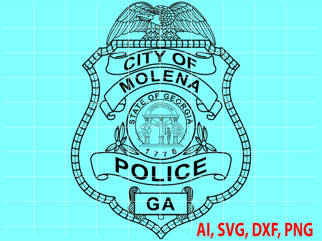 モレナ市警察バッジ ロゴ シール カスタム Ai ベクター SVG DXF PNG デジタル - 日本