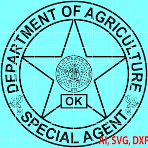 Oklahoma Department of Agriculture Special Agent Badge, Logo, Seal, Custom, Ai, Vector, SVG, DXF, PNG, Digital