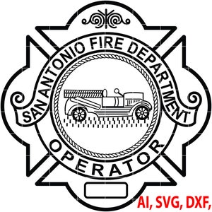 San Antonio Fire Department Badge, Logo, Seal, Custom, Ai, Vector, SVG, DXF, PNG, Digital