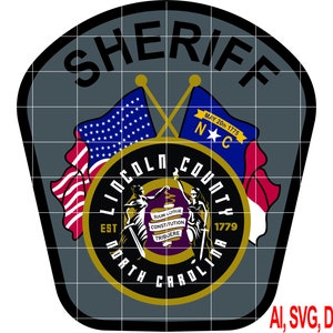 Lincoln County Sheriff Badge Custom, Ai, Vector, SVG, DXF, PNG, Digital Files