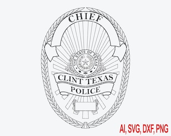 Placa del jefe de policía de Clint, Texas (formato SVG)