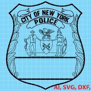 City of New York Police Badge, Logo, Seal, Custom, Ai, Vector, SVG, DXF, PNG, Digital