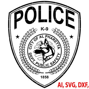 Alpharetta Police Badge, Logo, Seal, Custom, Ai, Vector, SVG, DXF, PNG, Digital