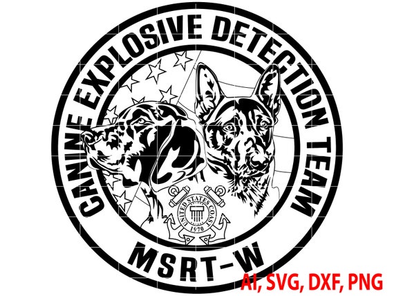 Canine Explosive Detection Team Badge, Logo, Seal, Custom, Ai, Vector, SVG,  DXF, PNG, Digital