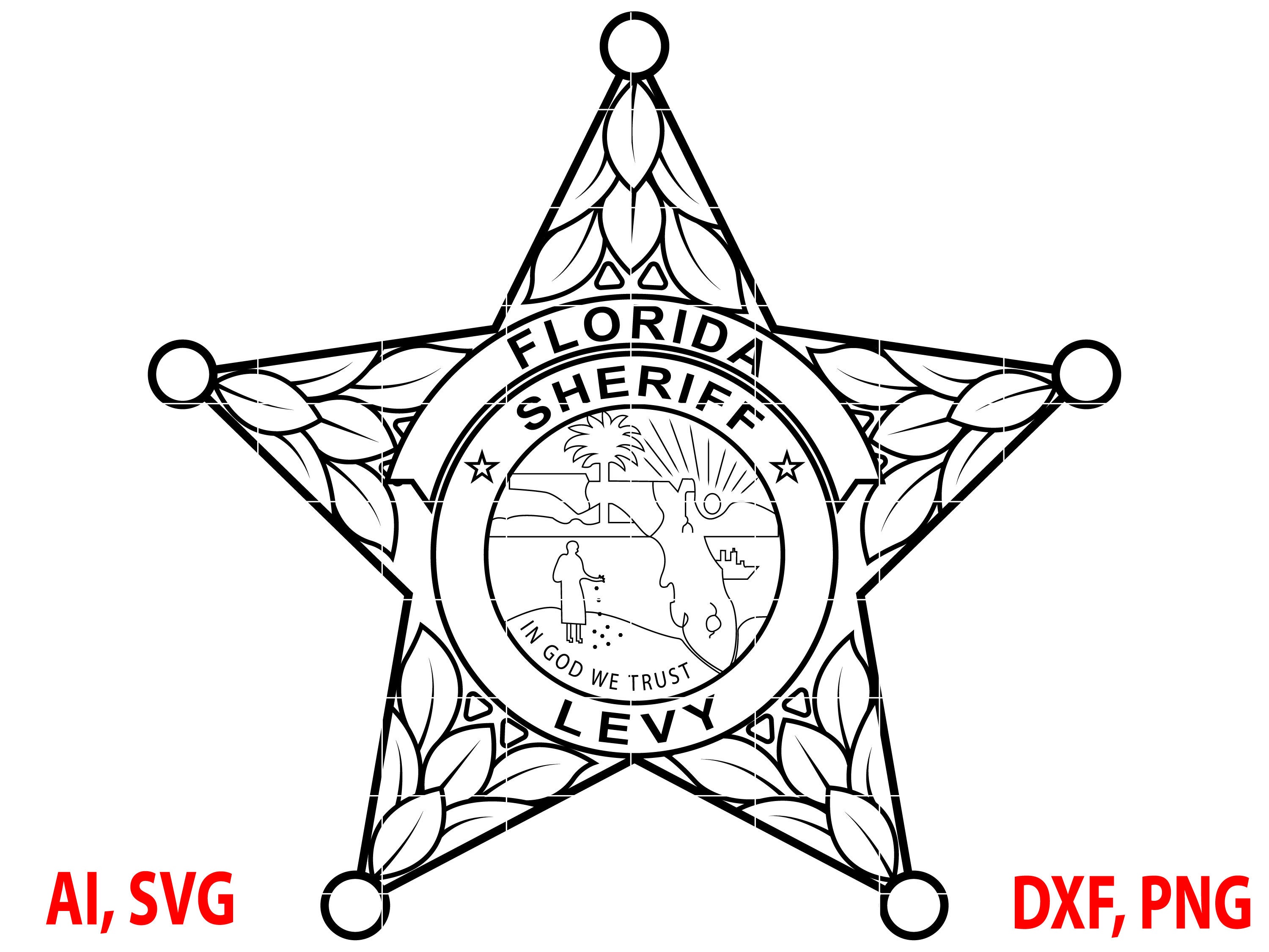 Levy County Florida Sheriff Badge Logo (Digital Files)