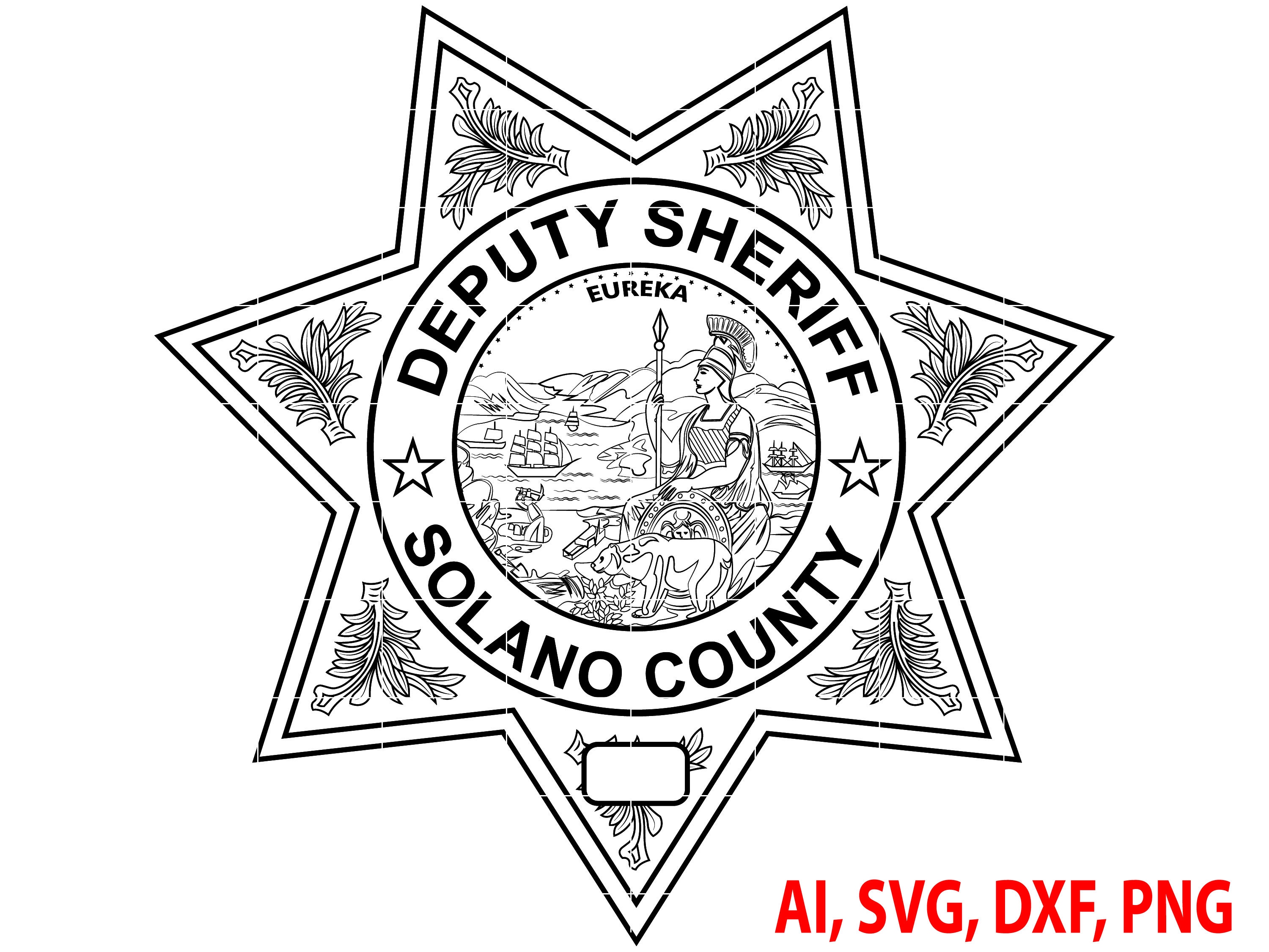 Solano County Deputy Sheriff Badge, Logo, Seal, Custom, Ai, Vector, SVG,  DXF, PNG, Digital - Etsy Canada