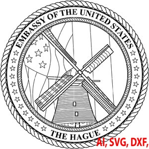 Embassy of the United States Badge, Logo, Seal, Custom, Ai, Vector, SVG, DXF, PNG, Digital