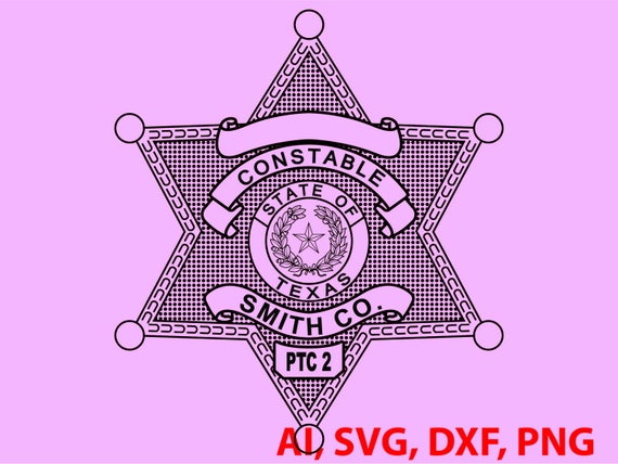 Texas Smith Co Constable Badge, Logo, Seal, Custom, Ai, Vector