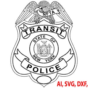 New York Transit Police Badge, Logo, Seal, Custom, Ai, Vector, SVG, DXF, PNG, Digital