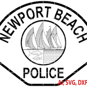 Police Logo City of Newport Beach California Badge, Logo, Seal, Custom, Ai, Vector, SVG, DXF, PNG, Digital