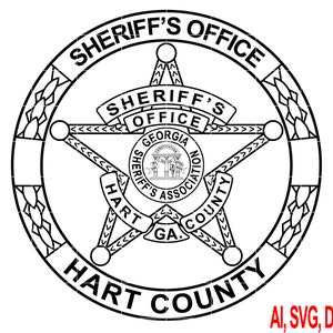 State of Georgia Hart County Sheriff Badge Vector Art, Ai,SVG, DXF, PNG, Digital Files